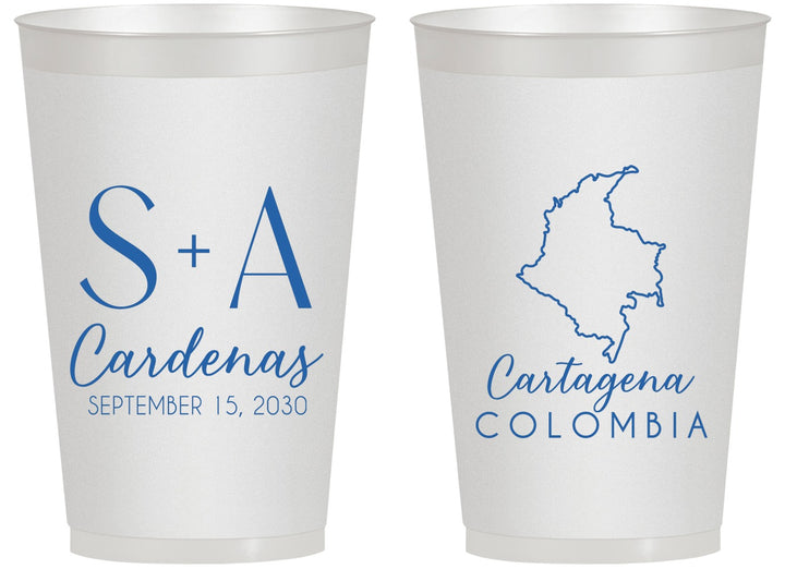 Personalized Wedding 14 oz Frosted Cups - Colombia | 516
