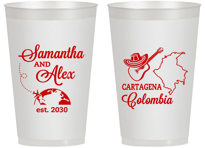Personalized Wedding 14 oz Frosted Cups - Colombia | 517