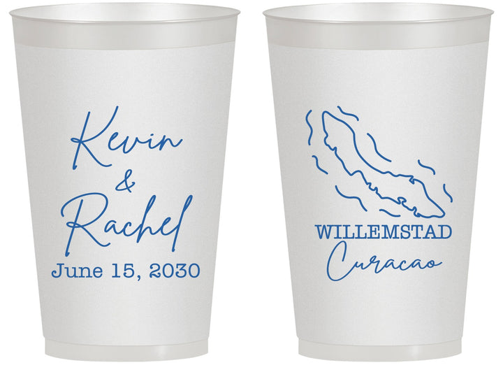 Personalized Wedding 14 oz Frosted Cups - Curacao | 520
