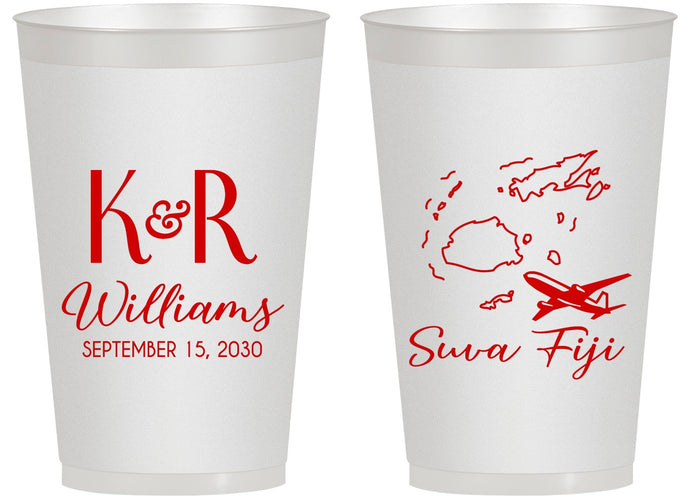 Personalized Wedding 14 oz Frosted Cups - Fiji | 524