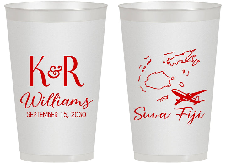 Personalized Wedding 14 oz Frosted Cups - Fiji | 524