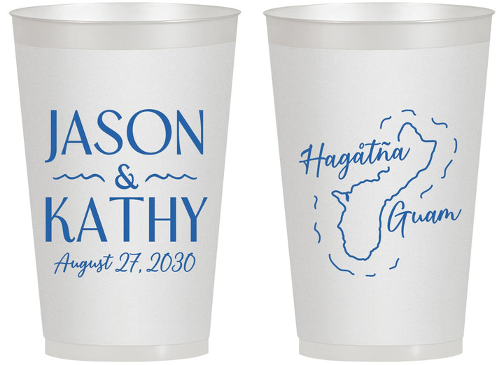 Personalized Wedding 14 oz Frosted Cups - Guam | 526