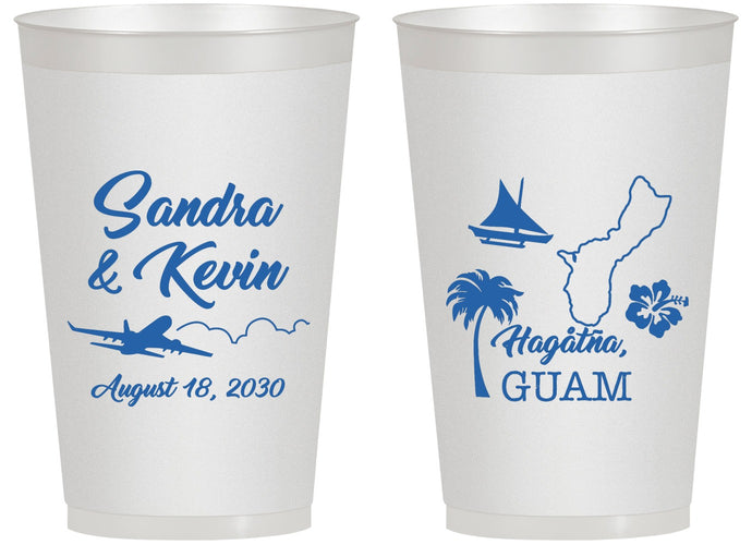 Personalized Wedding 14 oz Frosted Cups - Guam | 527