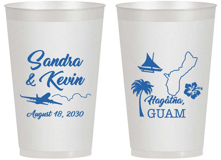 Personalized Wedding 14 oz Frosted Cups - Guam | 527