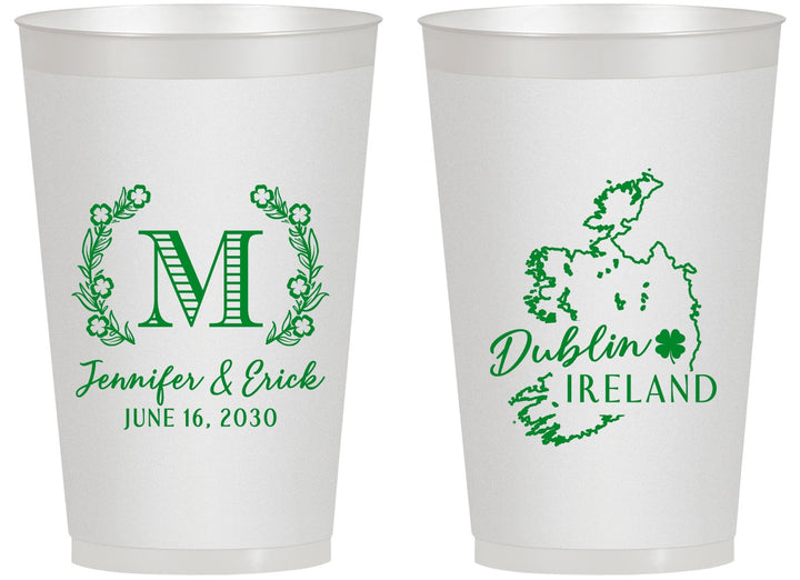 Personalized Wedding 14 oz Frosted Cups - Ireland | 528