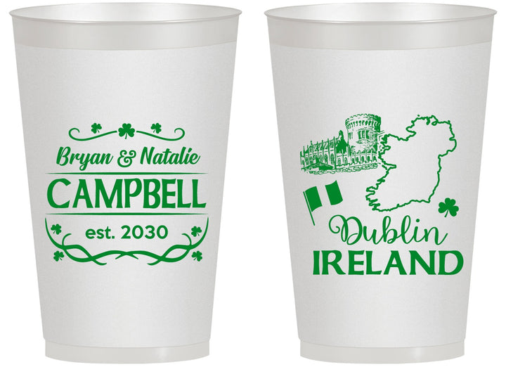 Personalized Wedding 14 oz Frosted Cups - Ireland | 529
