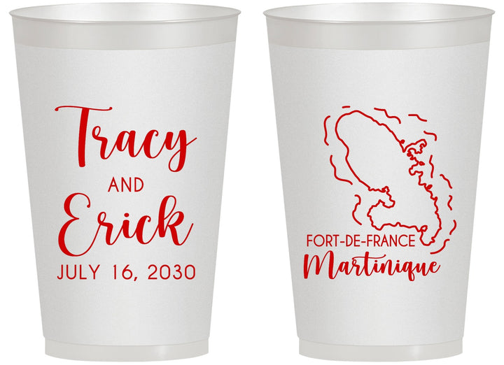 Personalized Wedding 14 oz Frosted Cups - Martinique | 532