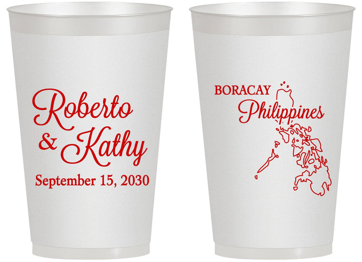 Personalized Wedding 14 oz Frosted Cups - Philippines | 536