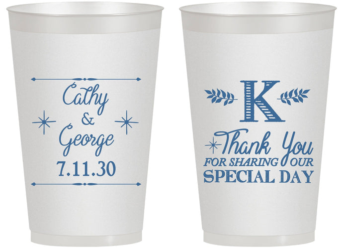 Personalized Wedding 14 oz Frosted Cups - Monogram | 556