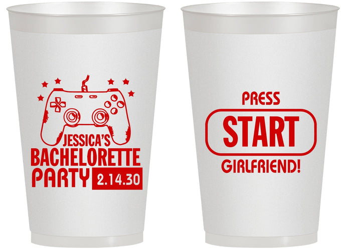 Personalized Bachelorette 14 oz Frosted Cups - Video Games | 60009