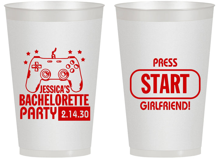 Personalized Bachelorette 14 oz Frosted Cups - Video Games | 60009