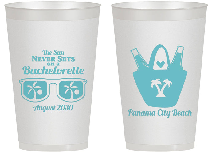 Personalized Bachelorette 14 oz Frosted Cups - Beach | 60010