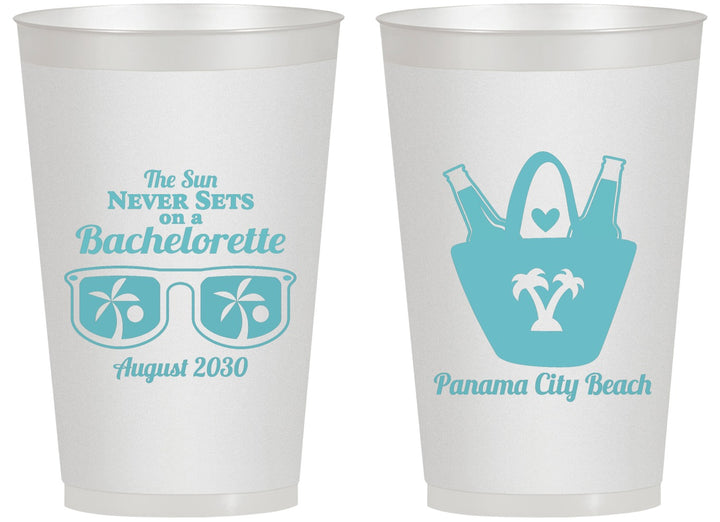 Personalized Bachelorette 14 oz Frosted Cups - Beach | 60010