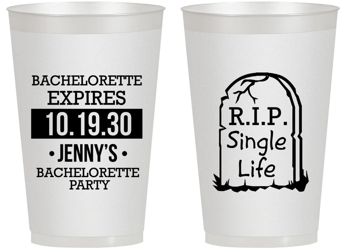 Personalized Bachelorette 14 oz Frosted Cups - Rip Single Life | 60014