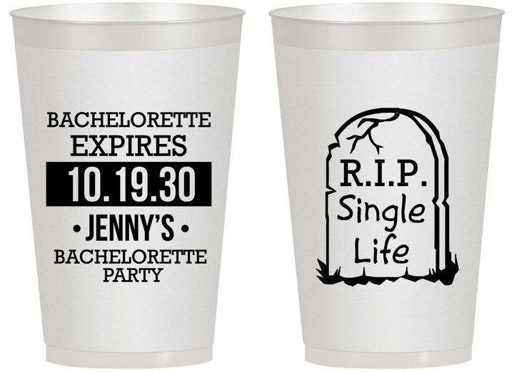 Personalized Bachelorette 14 oz Frosted Cups - Rip Single Life | 60014