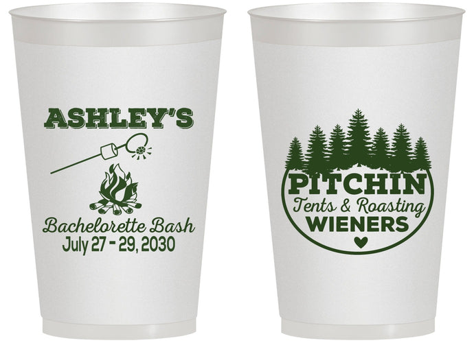 Personalized Bachelorette 14 oz Frosted Cups - Camping | 60018