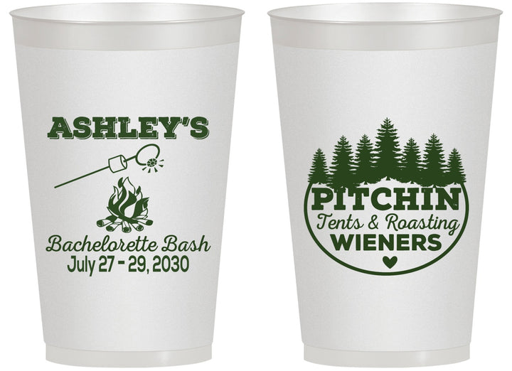 Personalized Bachelorette 14 oz Frosted Cups - Camping | 60018