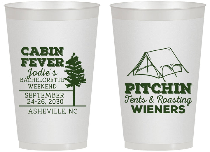 Personalized Bachelorette 14 oz Frosted Cups - Camping | 60019