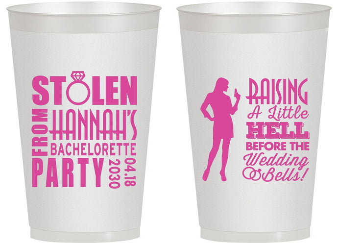 Personalized Bachelorette 14 oz Frosted Cups - Raising A Little Hell | 60020