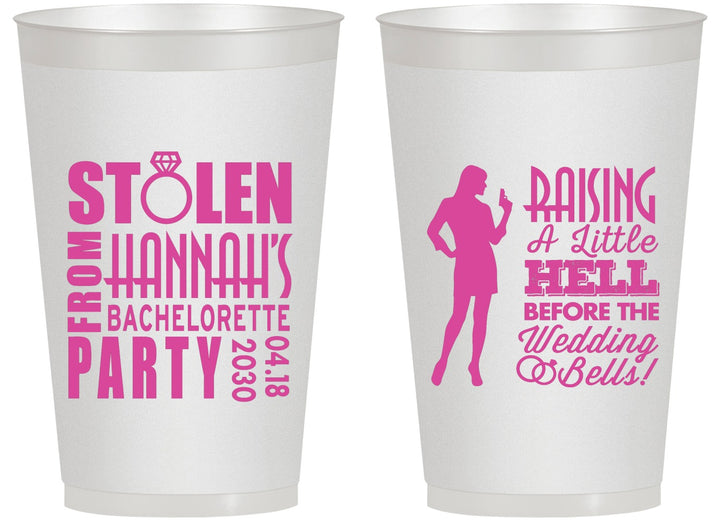 Personalized Bachelorette 14 oz Frosted Cups - Raising A Little Hell | 60020
