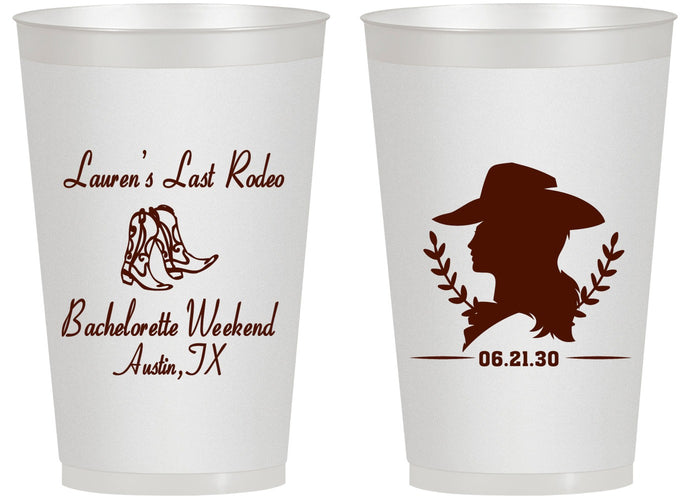 Personalized Bachelorette 14 oz Frosted Cups - Last Rodeo | 60022