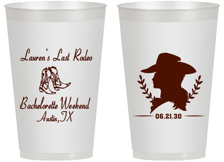 Personalized Bachelorette 14 oz Frosted Cups - Last Rodeo | 60022
