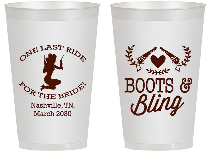 Personalized Bachelorette 14 oz Frosted Cups - One Last Ride | 60024