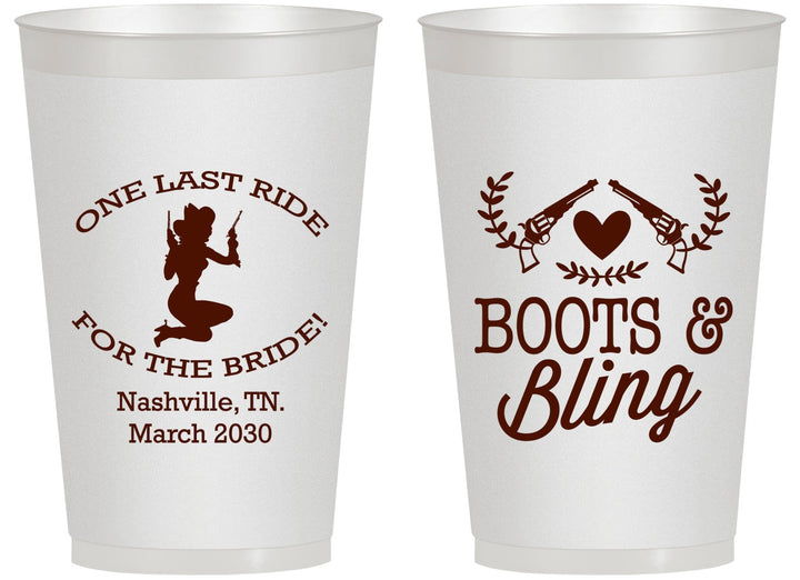 Personalized Bachelorette 14 oz Frosted Cups - One Last Ride | 60024