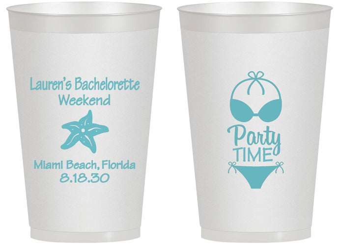 Personalized Bachelorette 14 oz Frosted Cups - Bikini | 60027
