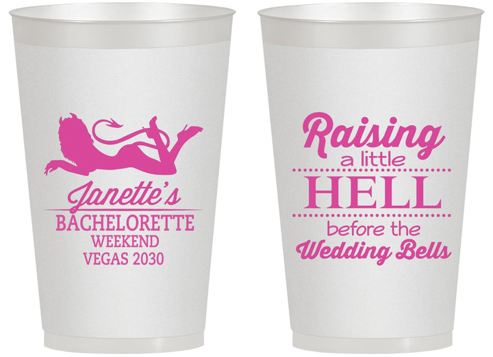 Personalized Bachelorette 14 oz Frosted Cups - Raising A Little Hell | 60030
