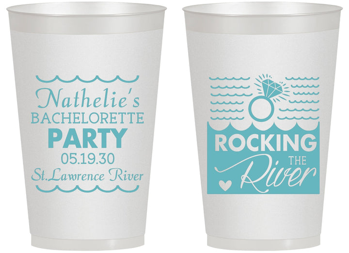 Personalized Bachelorette 14 oz Frosted Cups - Rocking The River | 60033