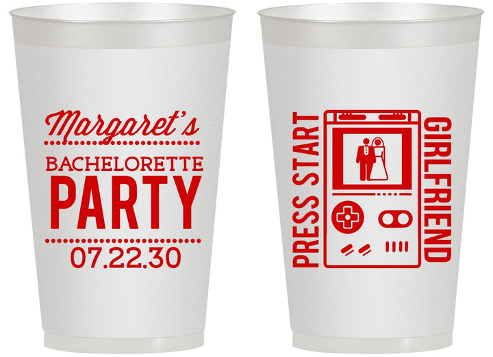 Personalized Bachelorette 14 oz Frosted Cups - Video Games | 60039