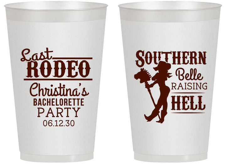 Personalized Bachelorette 14 oz Frosted Cups - Raising Hell Last Rodeo | 60042