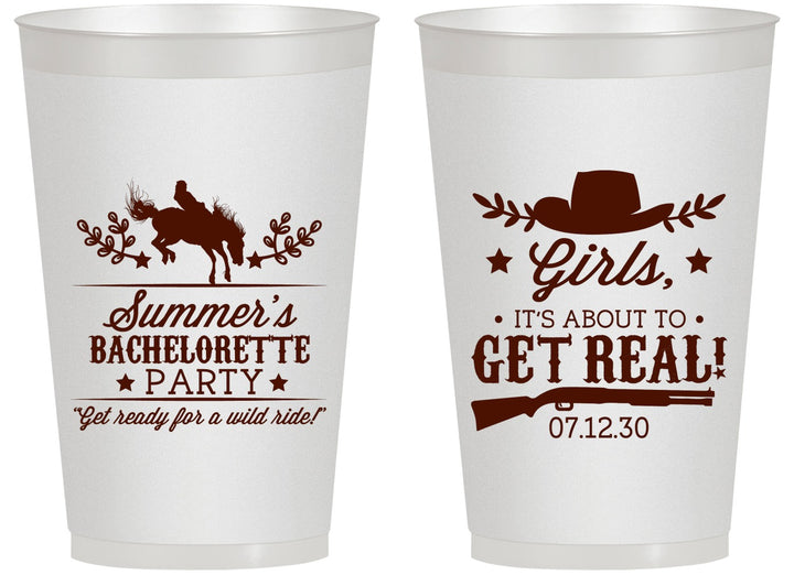 Personalized Bachelorette 14 oz Frosted Cups - Its About To Get Real | 60043