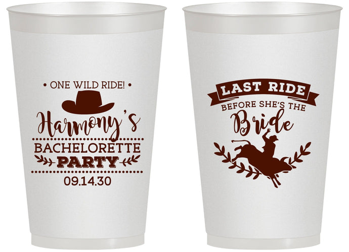 Personalized Bachelorette 14 oz Frosted Cups - Last Ride Before Bride | 60046