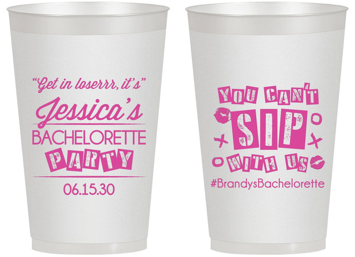 Personalized Bachelorette 14 oz Frosted Cups - Cant Sip With Us | 60051