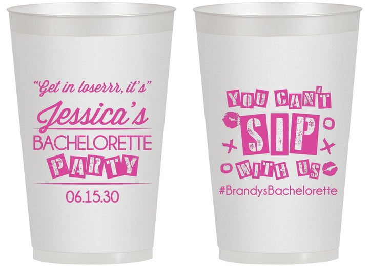 Personalized Bachelorette 14 oz Frosted Cups - Cant Sip With Us | 60051