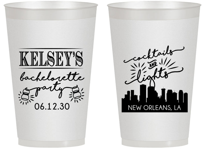 Personalized Bachelorette 14 oz Frosted Cups - New Orleans | 60066