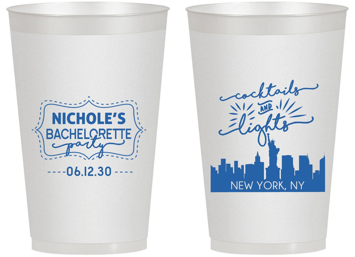 Personalized Bachelorette 14 oz Frosted Cups - New York | 60069