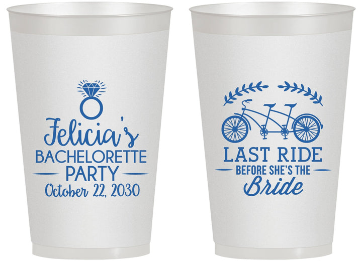 Personalized Bachelorette 14 oz Frosted Cups - Last Ride Before Bride | 60073