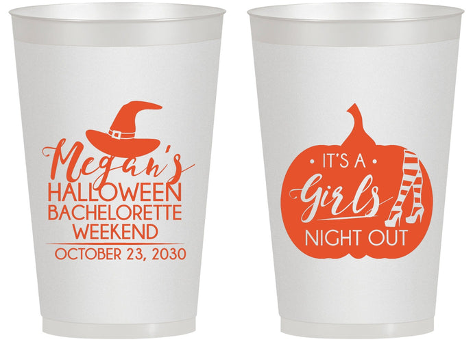 Personalized Bachelorette 14 oz Frosted Cups - Halloween Girls Night Out | 60077