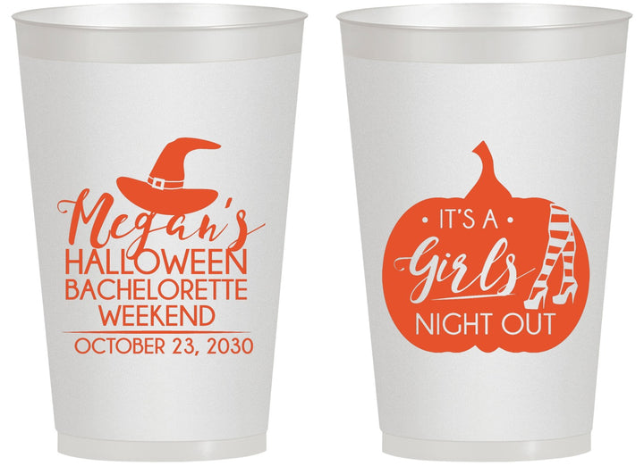 Personalized Bachelorette 14 oz Frosted Cups - Halloween Girls Night Out | 60077