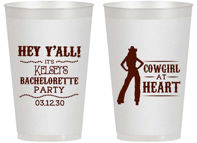 Personalized Bachelorette 14 oz Frosted Cups - Cowgirl At Heart | 60079