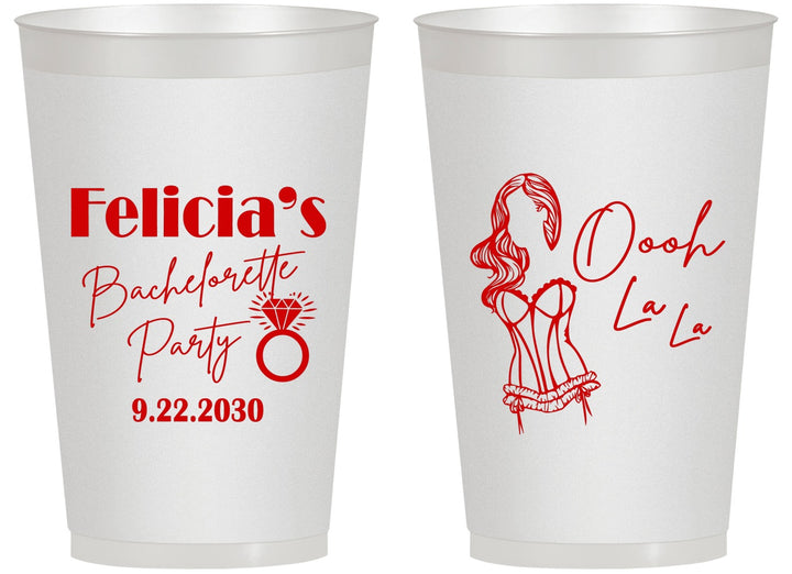 Personalized Bachelorette 14 oz Frosted Cups - Paris | 60090