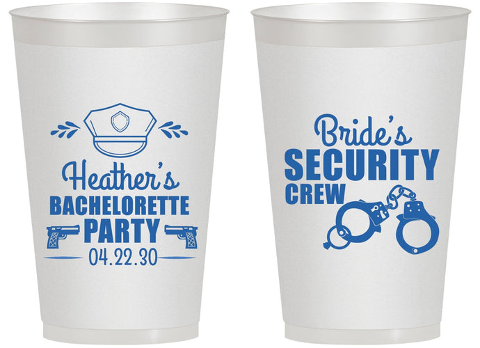 Personalized Bachelorette 14 oz Frosted Cups - Police Security Crew | 60091