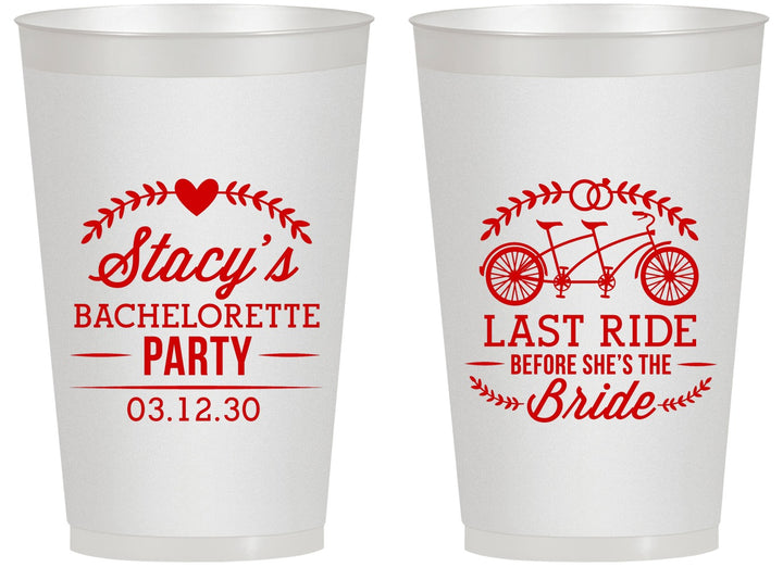 Personalized Bachelorette 14 oz Frosted Cups - Last Ride Before Bride | 60093