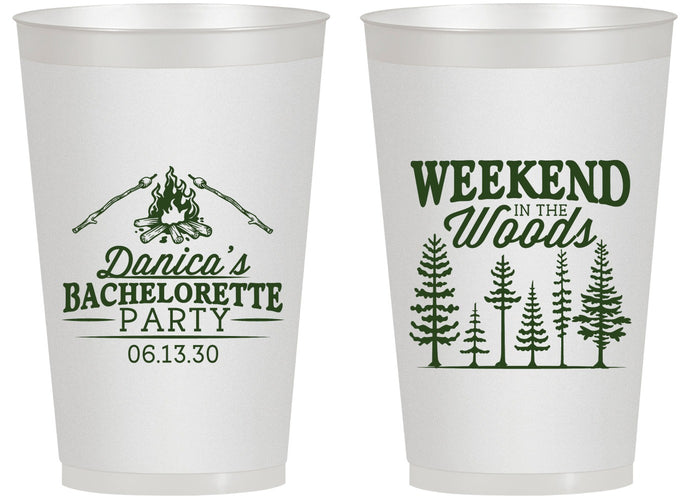 Personalized Bachelorette 14 oz Frosted Cups - Camping | 60094