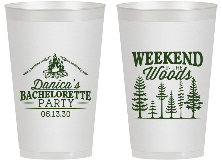 Personalized Bachelorette 14 oz Frosted Cups - Camping | 60094