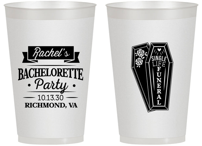 Personalized Bachelorette 14 oz Frosted Cups - Rip Single Life | 60096