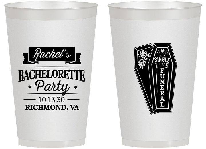 Personalized Bachelorette 14 oz Frosted Cups - Rip Single Life | 60096